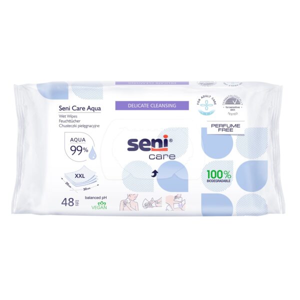 Seni Care Aqua XXL nedves törlőkendő 20×30 cm 48 db